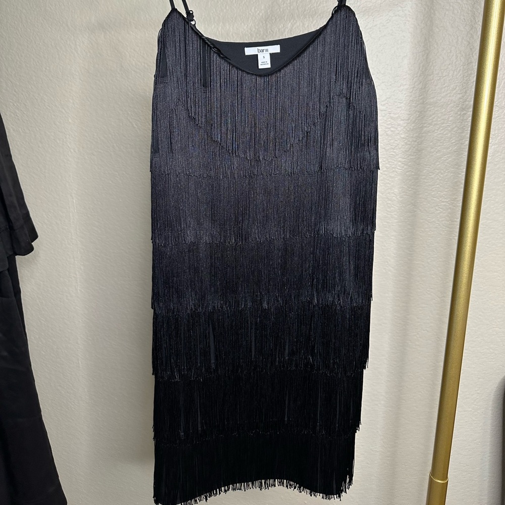 Fringe black dress